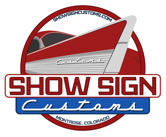show sign for cars, custom car sign, 